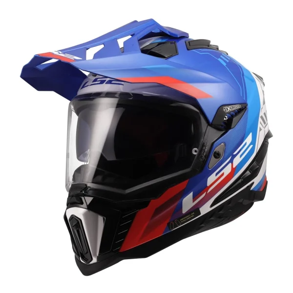 LS2 MX701 Explorer Hexa Enduro Helmet White/Blue/Red