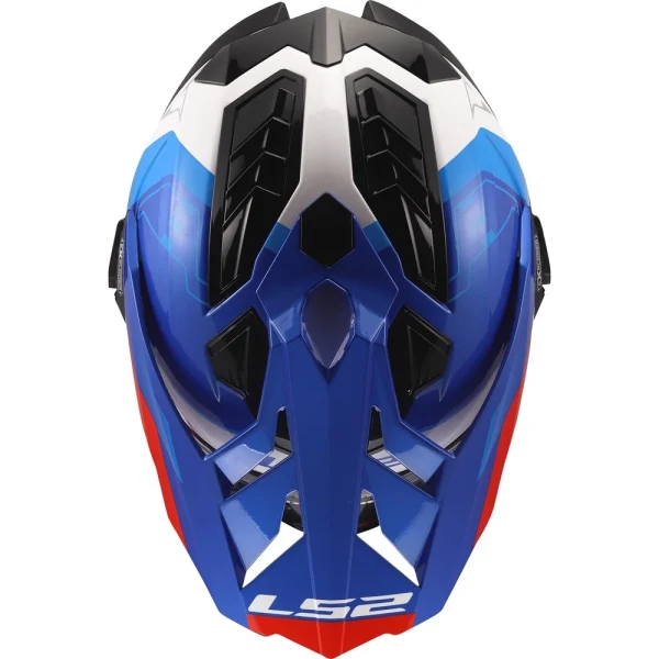 LS2 MX701 Explorer Hexa Enduro Helmet White/Blue/Red