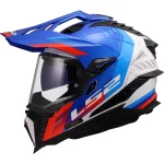 LS2 MX701 Explorer Hexa Enduro Helmet White/Blue/Red