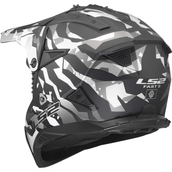 LS2 MX708 Fast II Grotesk MX Helmet Black/Grey
