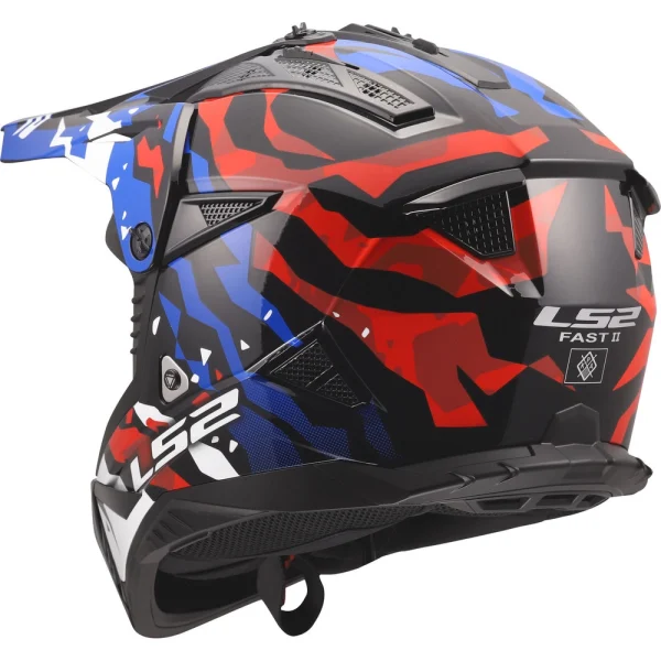 LS2 MX708 Fast II Grotesk MX Helmet White/Blue/Red