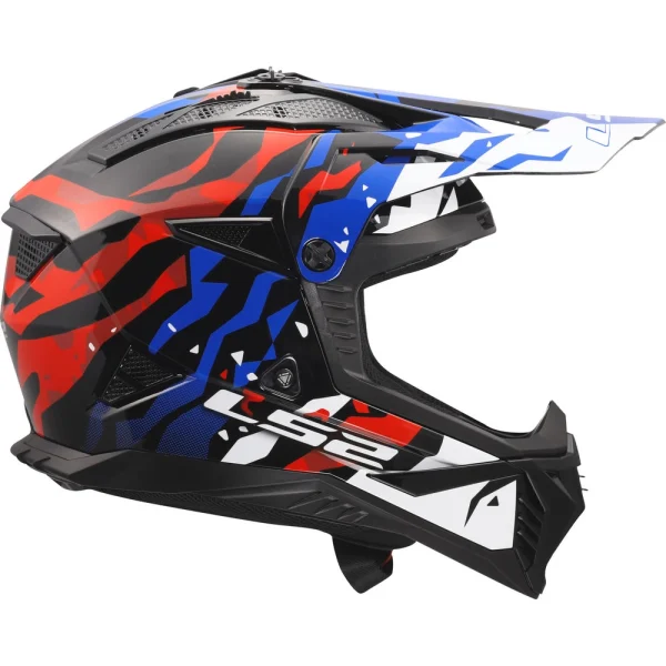 LS2 MX708 Fast II Grotesk MX Helmet White/Blue/Red