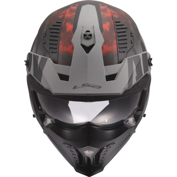 LS2 OF606 Drifter Gas Helmet Grey/Red