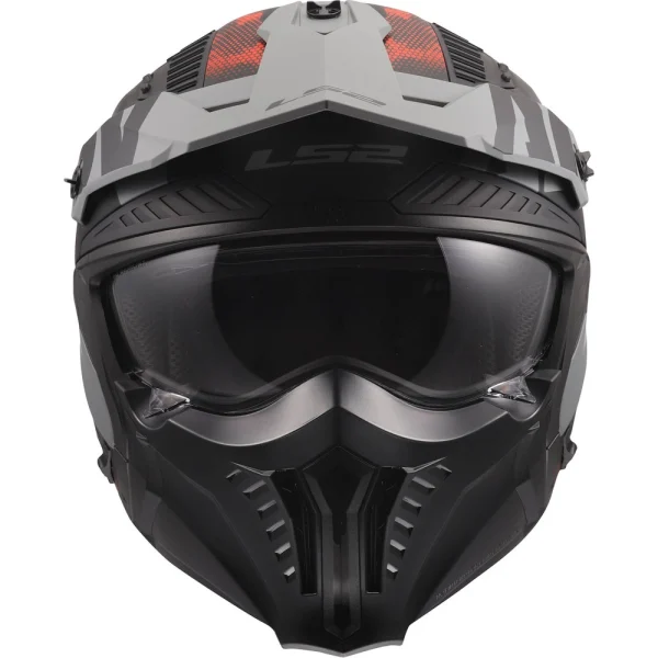LS2 OF606 Drifter Gas Helmet Grey/Red
