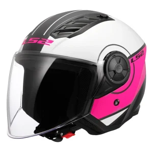 LS2 OF616 Airflow II Cover Jet Helmet White/Pink, Motoee.com