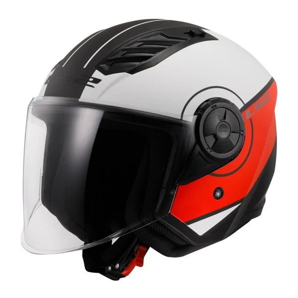 LS2 OF616 Airflow II Cover Jet Helmet White/Red