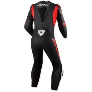 Revit Argon 3 Perforated 1-Piece Leather Suit Black/Neon Red, Motoee.com