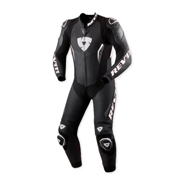 Revit Argon 3 Perforated 1-Piece Leather Suit Black/White