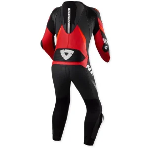 Revit Hyperspeed 3 Perforated 1-Piece Leather Suit Black/Neon Red, Motoee.com