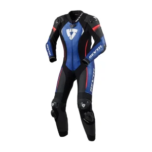 Revit Xena 4 Ladies 1-Piece Leather Suit Black/Blue