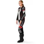 Revit Xena 4 Ladies 1-Piece Leather Suit Red/White