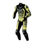 RST Pro Series D3O Airbag Perforated 1-Piece Leather Suit Black/Neon Yellow