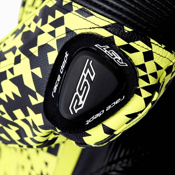 RST Pro Series D3O Airbag Perforated 1-Piece Leather Suit Black/Neon Yellow