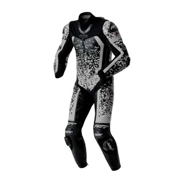 RST Pro Series D3O Airbag Perforated 1-Piece Leather Suit Black/Silver