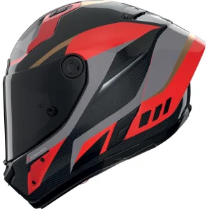 Nolan X-804 RS Ultra Carbon Lesmo Helmet Grey/Red, Motoee.com