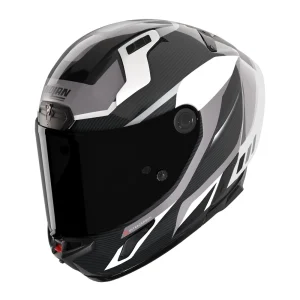 Nolan X-804 RS Ultra Carbon Lesmo Helmet Grey/White, Motoee.com