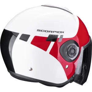 Scorpion Exo-City II Mall Jet Helmet White/Red, Motoee.com