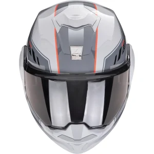 Scorpion Exo-Tech Evo Socius Helmet Grey/Red, Motoee.com