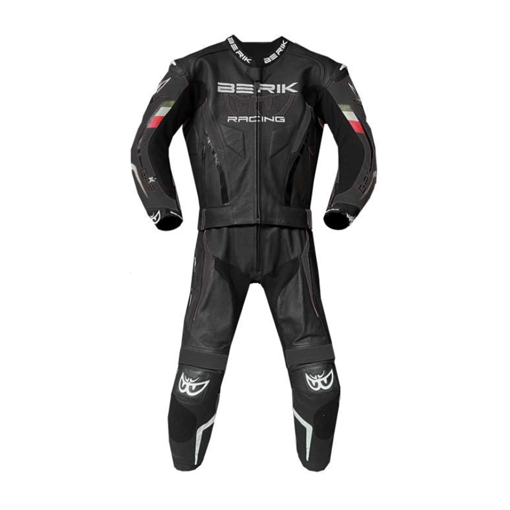 Berik Finthal 2-Piece Leather Suit Black/White • Motoee.com