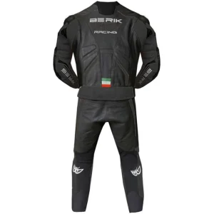 Berik Finthal 2-Piece Leather Suit Black/White, Motoee.com