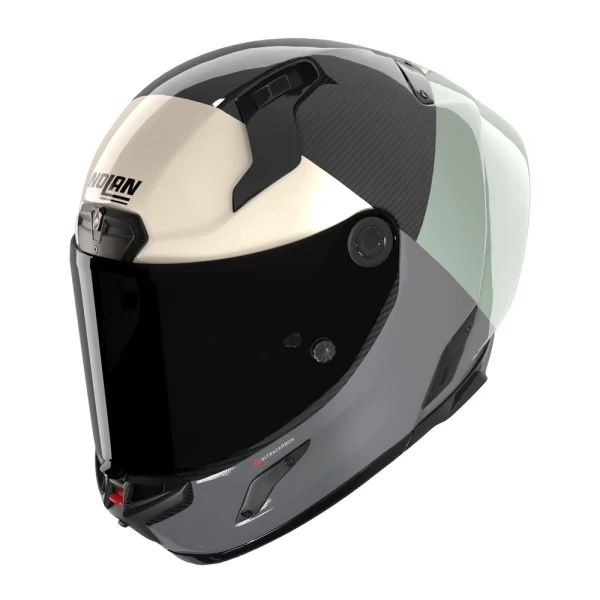 Nolan X-804 RS Ultra Carbon Blocco Helmet Grey/Green