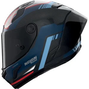 Nolan X-804 RS Ultra Carbon Piega Helmet Blue/Red, Motoee.com