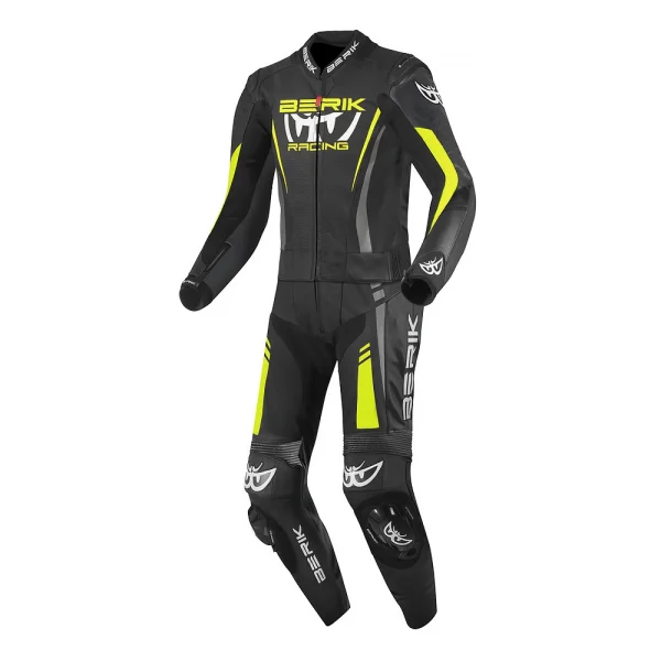 Berik Absolute GP2 2-Piece Leather Suit Black/Anthracite/Neon Yellow