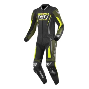 Berik Absolute GP2 2-Piece Leather Suit Black/Green/Neon Yellow