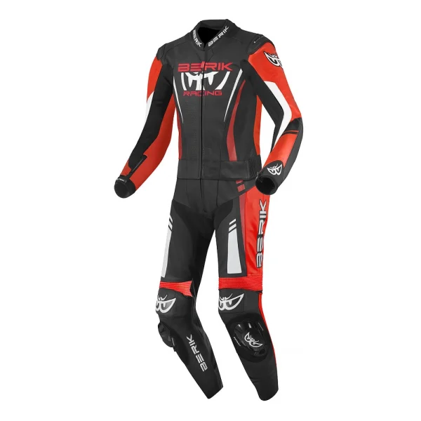 Berik Absolute GP2 2-Piece Leather Suit Black/Neon Red/White