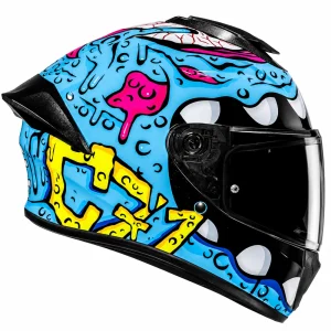 HJC C71 Squeeze Helmet Blue/Yellow/Black, Motoee.com