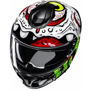 HJC C71 Squeeze Helmet White/Green/Red, Motoee.com