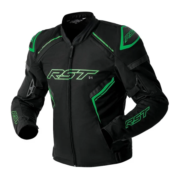 RST S1 D3O Waterproof Jacket Black/Neon Green