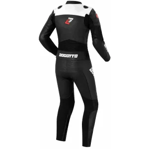 Bogotto Losail 2-Piece Ladies Leather Suit Black/White, Motoee.com