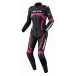 Bogotto Misano 2-Piece Ladies Leather Suit Black/Fuchsia