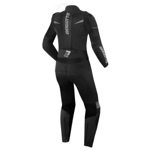 Bogotto Misano 2-Piece Ladies Leather Suit Black/Grey, Motoee.com