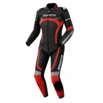 Bogotto Misano 2-Piece Ladies Leather Suit Black/Red