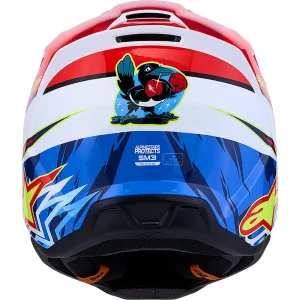 Alpinestars S-M3 Falcon MX Helmet Red/White/Blue, Motoee.com