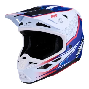 Alpinestars S-M7 Blaster Helmet White/Blue/Red Glossy