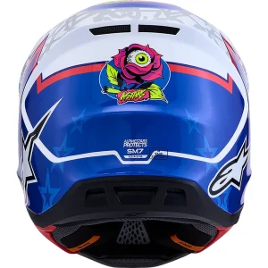 Alpinestars S-M7 Blaster Helmet White/Blue/Red Glossy, Motoee.com