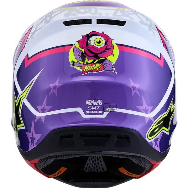 Alpinestars S-M7 Blaster MX Helmet White/Pink/Purple