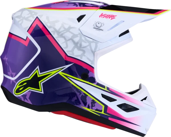 Alpinestars S-M7 Blaster MX Helmet White/Pink/Purple