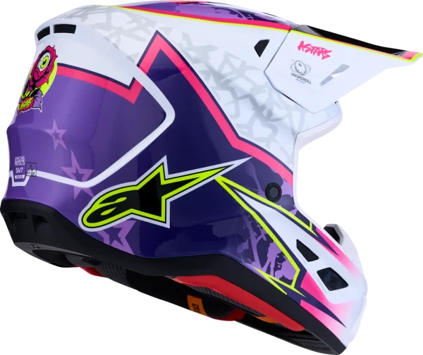 Alpinestars S-M7 Blaster MX Helmet White/Pink/Purple