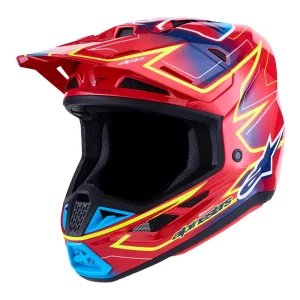Alpinestars S-M7 Cast MX Helmet Red/Yellow/Blue