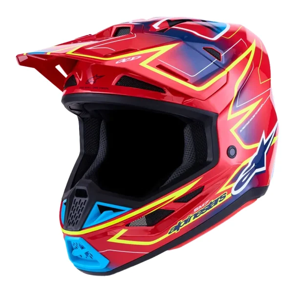 Alpinestars S-M7 Cast MX Helmet Red/Yellow/Blue