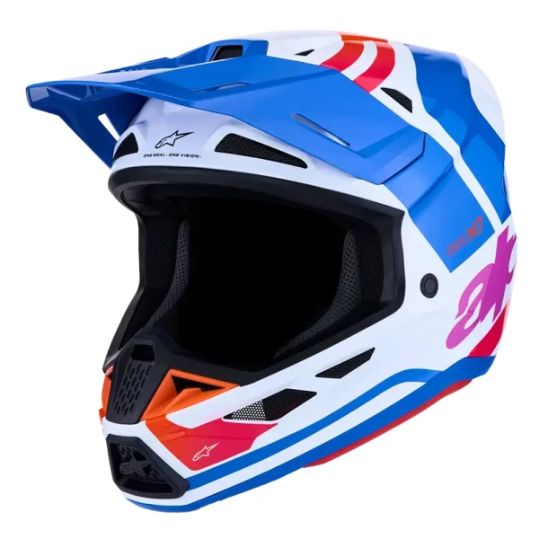 Alpinestars S-M7 Core MX Helmet White/Blue/Orange