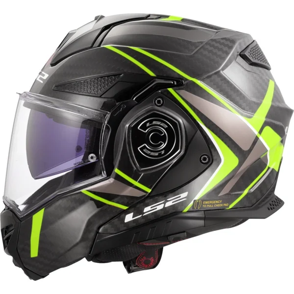 LS2 FF901 Advant X Carbon Future II Helmet Neon Yellow