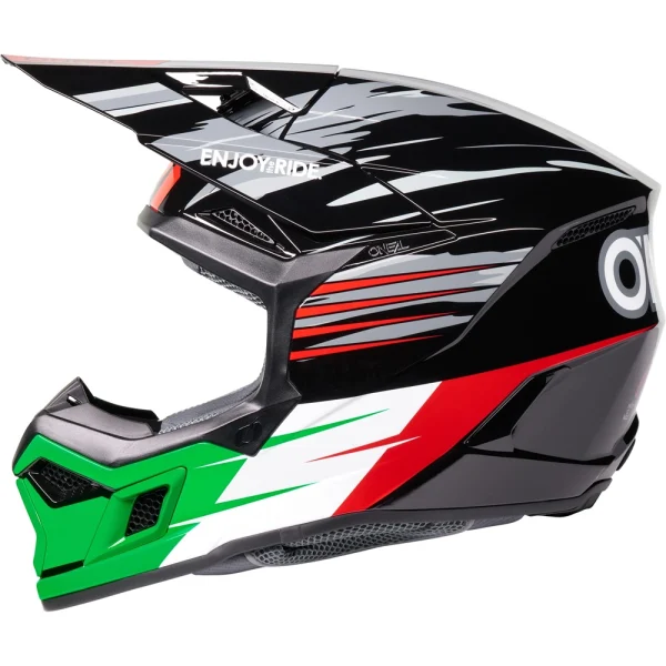 Oneal 3SRS Nations Italy MX Helmet Green/White/Red