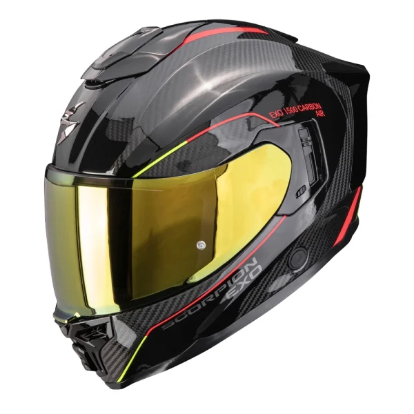 Scorpion EXO-1500 Carbon Air Mundi Helmet Black/Red/Yellow