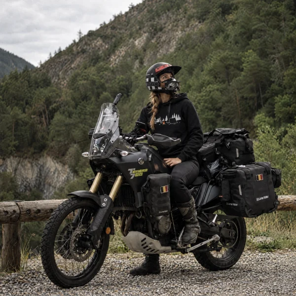 Чёрное худи I Love Motorcycle Camping