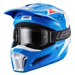Leatt Moto 3.5 V27 MX Helmet Blue/White/Red with Goggles